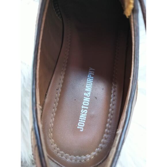 5444) Johnston & Murphy Tabor Saddle Oxford Lace Up Brown Dress Shoes 11M